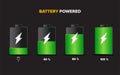 Discharged and fully charged battery smartphone