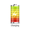 Battery charge full power energy level. Recharge battery indicator icon Royalty Free Stock Photo