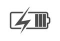 Battery charge icon, vector electrical power charger. Flat accumulator charge icon for smartphone Royalty Free Stock Photo