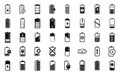 Battery charge icons set simple vector. Charge energy