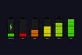 Battery charge indicator discharged and fully procent level charging