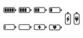 Battery charge indicator icon set different level of charge for UI energy symbol mobile phone, accumulator charge signs Royalty Free Stock Photo