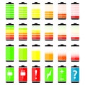 Battery charge level indicator icons