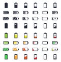 Battery charge level indicators Royalty Free Stock Photo
