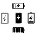 battery charge levels vector Royalty Free Stock Photo