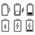 battery charge levels vector Royalty Free Stock Photo