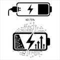 battery charge levels vector Royalty Free Stock Photo
