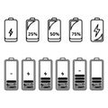 battery charge levels vector Royalty Free Stock Photo