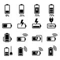 battery charge levels vector Royalty Free Stock Photo
