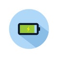 Battery charged icon vector, Charging battery illustration, power battery sign