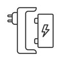 Battery charger black line icon. harging for electronic devices sign. Pictogram for web page, mobile app, promo. UI UX GUI design