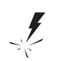 Battery charger, lightning bolt or thunderbolt symbol