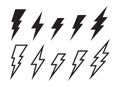 Battery charger, lightning bolt or thunderbolt symbol