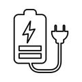 Battery, charger line icon. Outline vector.