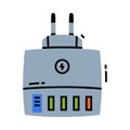 Battery Charger and Recharger as Device Storing Energy Vector Illustration