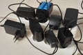 Battery chargers and extension cord Royalty Free Stock Photo