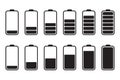 Battery charging icon. Battery charge indicator icons, vector graphics