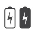 Battery charging icon. Battery icon flat style isolated on background. Battery icon sign symbol for web site and app design. Royalty Free Stock Photo