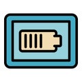 Battery charging icon color outline vector Royalty Free Stock Photo