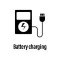 Battery charging icon with description. Element of energy saving icon for mobile concept and web apps. Detailed Battery charging Royalty Free Stock Photo