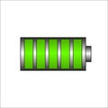 Battery charging icon. Green battery, full charge symbol. Full charge energy for mobile phone. vector eps10