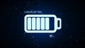 Battery charging icon illustration, rechargeable energy power co