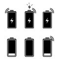 battery charging icon set Royalty Free Stock Photo