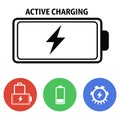 battery charging icon set Royalty Free Stock Photo