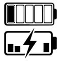 battery charging icon set Royalty Free Stock Photo