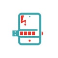 Battery charging icon on tablet pc laptop vector illusration.