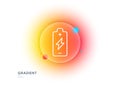 Battery charging line icon. Electricity energy type sign. Gradient blur button. Vector Royalty Free Stock Photo