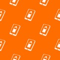 Battery charging smartphone pattern vector orange Royalty Free Stock Photo