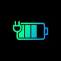 Battery charging status with plug, Electric charge icon, Power energy indicator concept Royalty Free Stock Photo