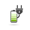 Battery charging vector icon