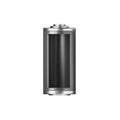 Battery 3d icon - empty level capacity, energy glass storage. Power charge indicator, lithium element render