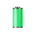 Battery 3d icon - full level capacity, energy load. Power charge level, lithium cell