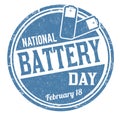 Battery day grunge rubber stamp