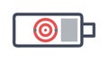Battery Dot Target Icon, Precise Power Point, vector design Generative AI Royalty Free Stock Photo