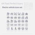 Battery Electric Vehicle Icon.BEV,EV.Electric car.Charger station.Battery power plug