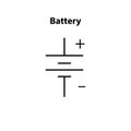 Battery. electronic symbol of open switch Illustration of basic circuit symbols.