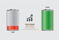 Battery element infographic template. Design concept for presentation, graph, diagram and chart. Vector illustration