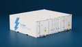 Battery energy storage facility made of shipping containers. 3d