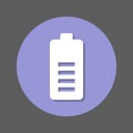 Battery flat icon. Round colorful button, circular vector sign with shadow effect. Flat style design Royalty Free Stock Photo