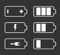 Battery flat icons