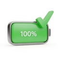 Battery at full charge isolated on transparent background Royalty Free Stock Photo