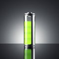 Battery with green indicator. 3d rendering Royalty Free Stock Photo