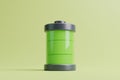 Battery with green level indicator on light green background Royalty Free Stock Photo