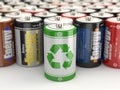 Battery green recycling concept. 3d