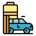 Battery hybrid car icon color outline vector Royalty Free Stock Photo