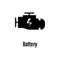 Battery icon with description. Element of energy saving icon for mobile concept and web apps. Detailed Battery icon can be used Royalty Free Stock Photo